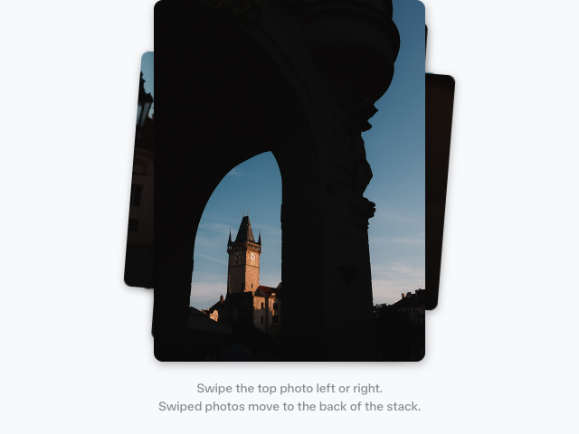 Card stack animation example