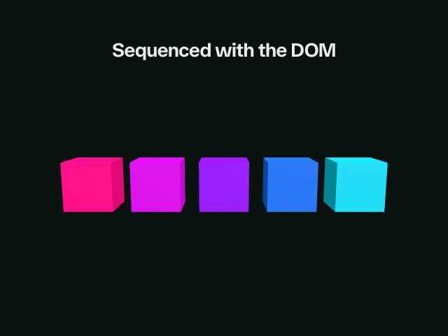 Three.js sequences and stagger animation example