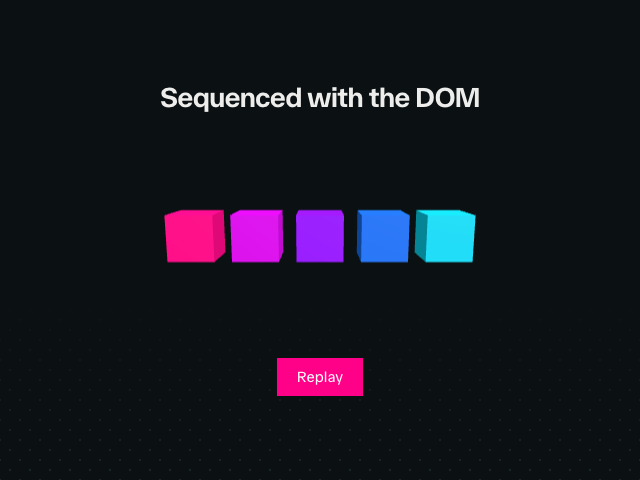 Three.js sequences and stagger animation example