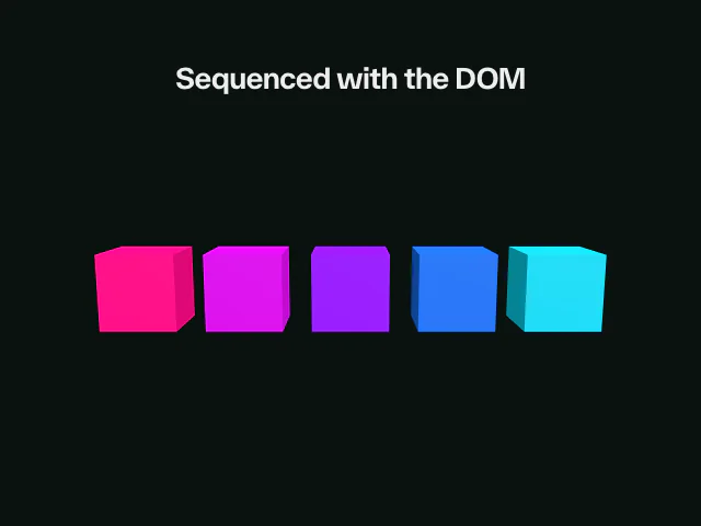 Three.js sequences and stagger animation example
