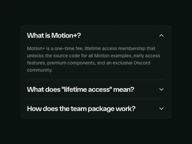 Accordion animation example