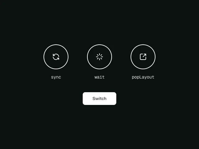 AnimatePresence modes animation example