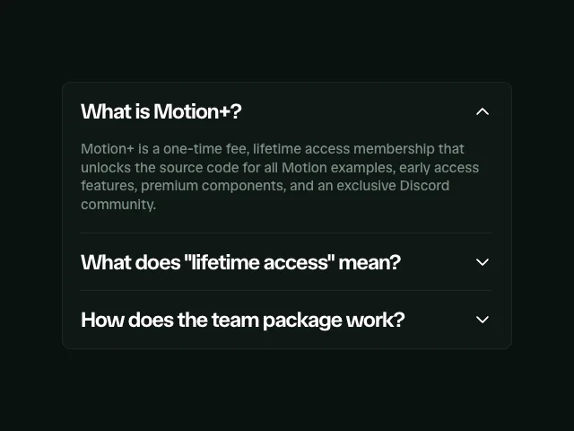 Base UI: Accordion animation example