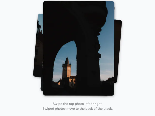 Card stack animation example
