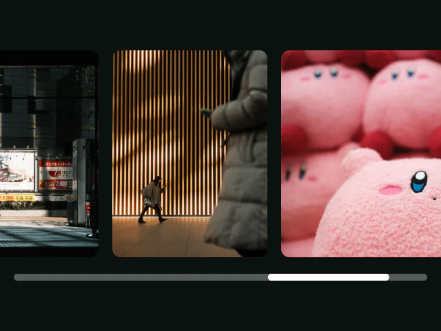 Carousel: Progress scrubber animation example