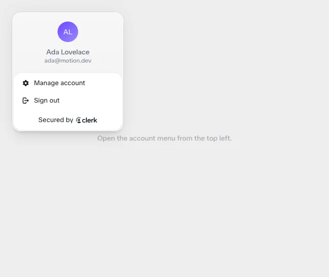 Clerk: User Button animation example