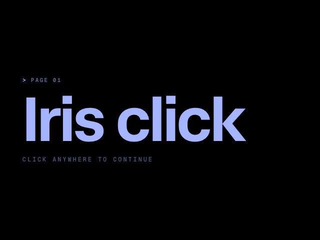 Curtains: Iris from click animation example