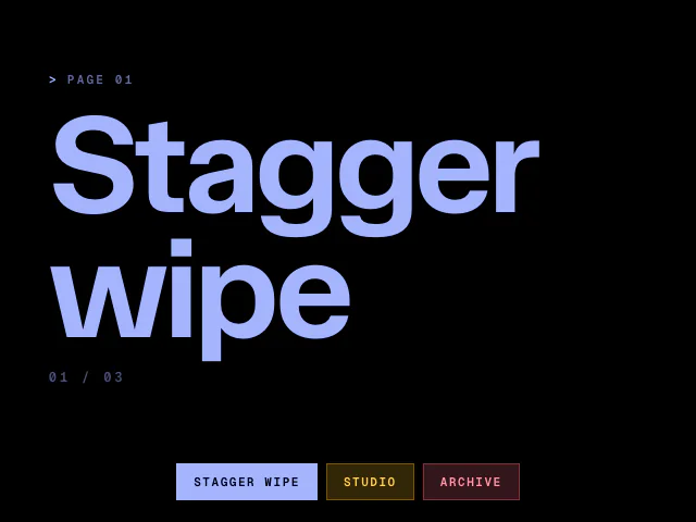 Curtains: Stagger wipe animation example