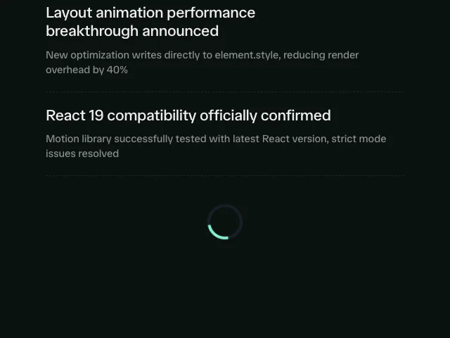 Infinite loading animation example