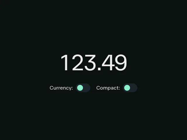 Number formatting animation example