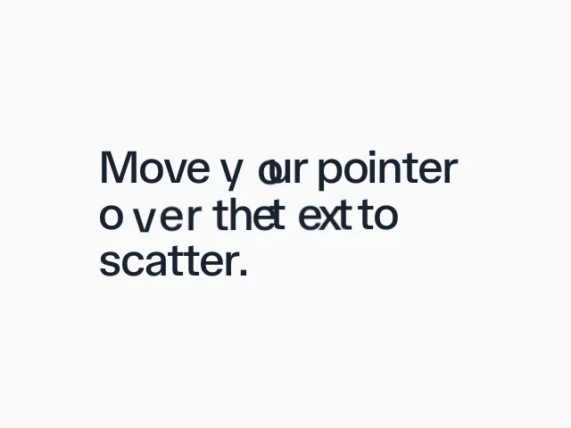 Scatter text animation example