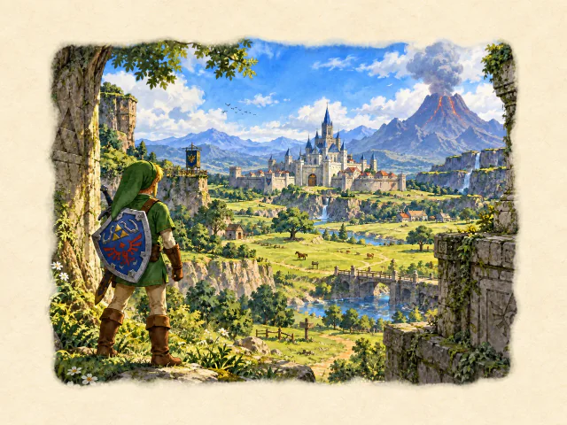 Ocarina of Time watercolour animation example