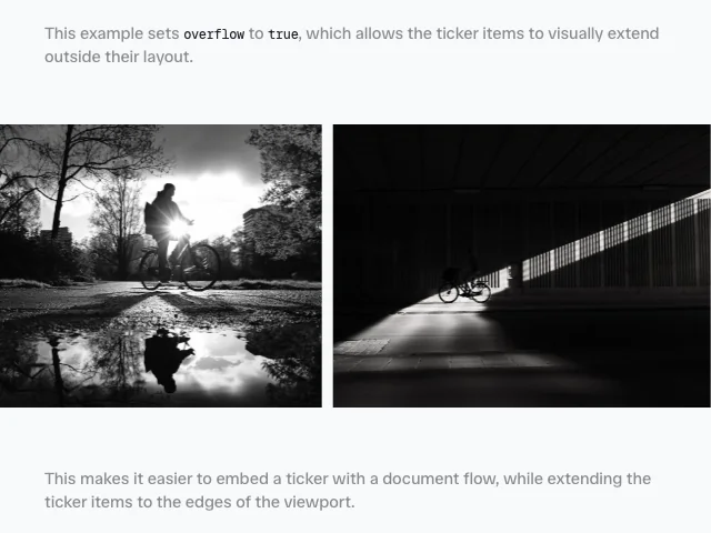 Ticker: Overflow animation example