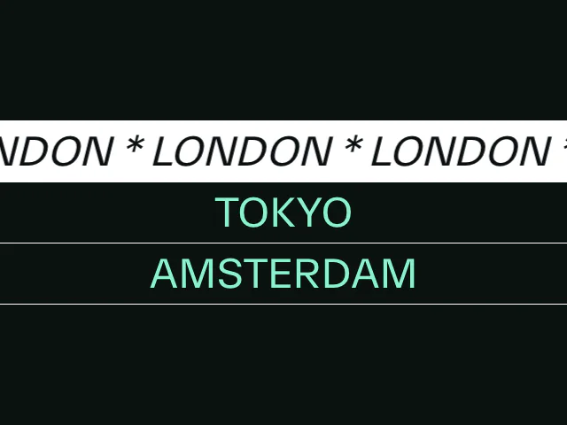 Ticker: Text hover effect animation example