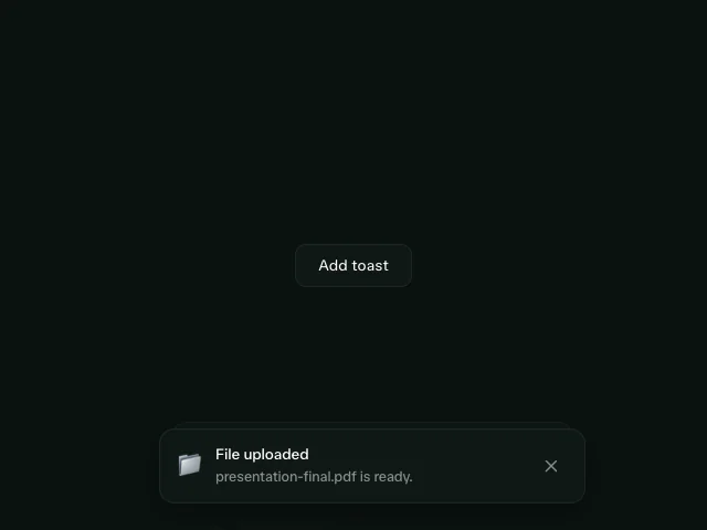 Toast: Stacked notifications animation example