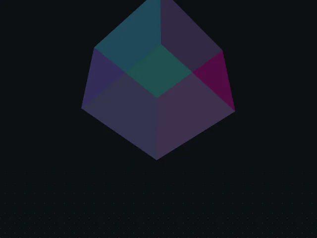 Spinning 3D cube animation example