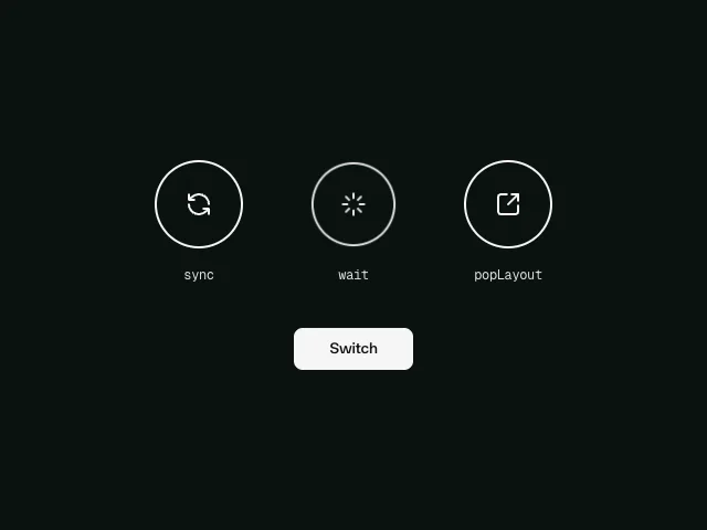 AnimatePresence modes animation example