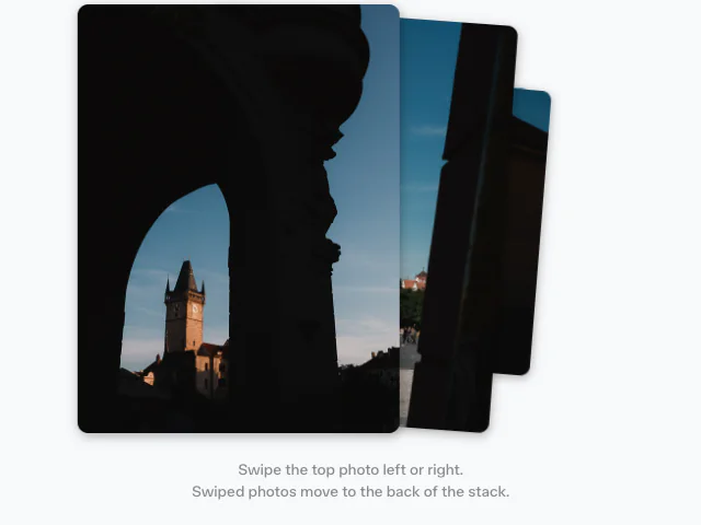 Card stack animation example