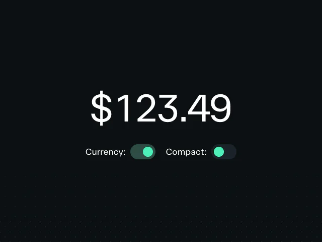 Number formatting animation example