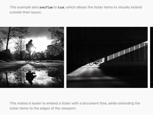 Ticker: Overflow animation example