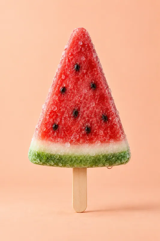 A watermelon wedge ice lolly
