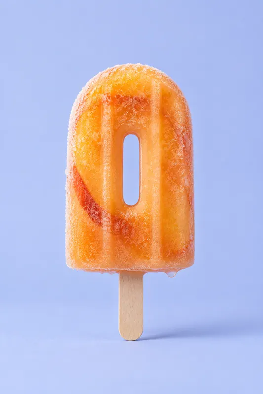An arched peach ice lolly