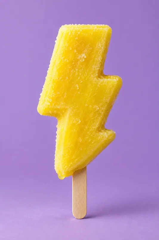 A zigzag lemon ice lolly