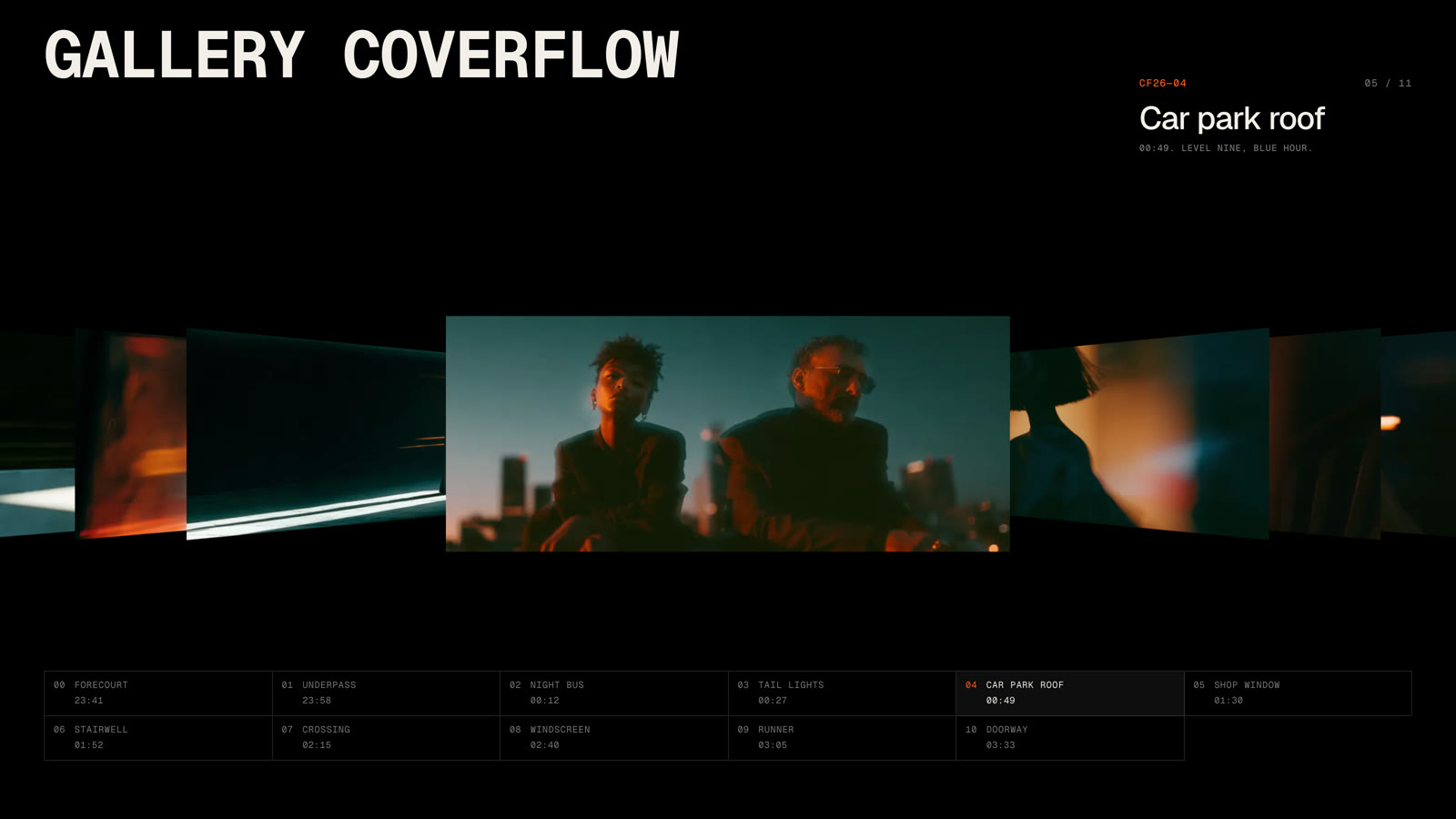 Film: a widescreen coverflow reel