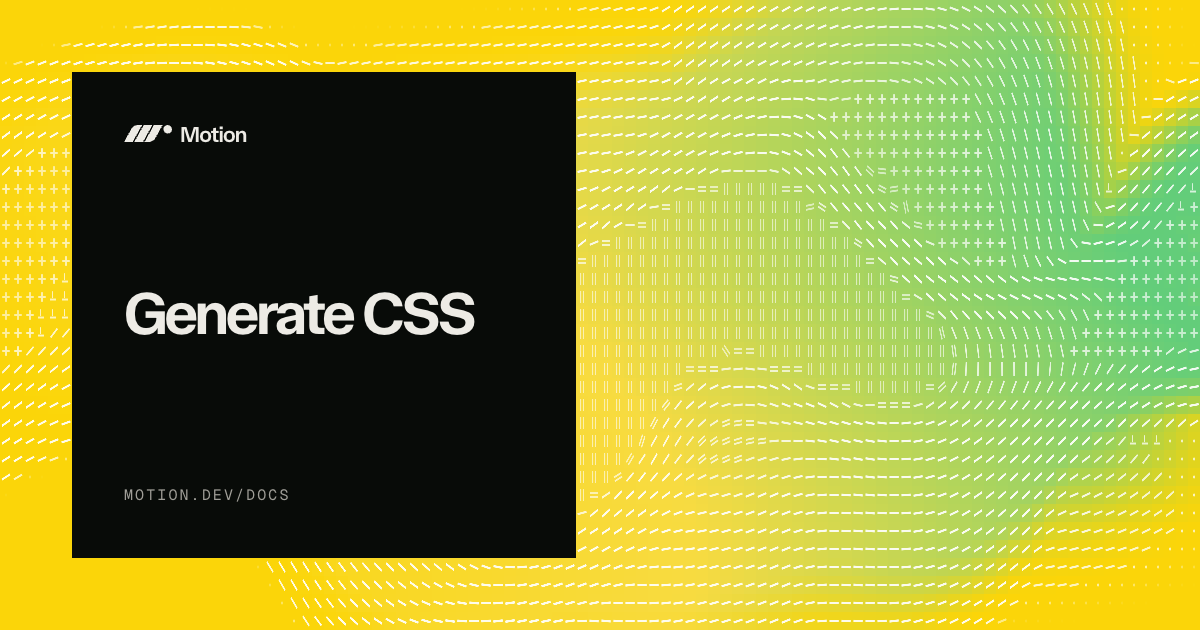 Generate CSS springs with your LLM | Motion for AI Kit