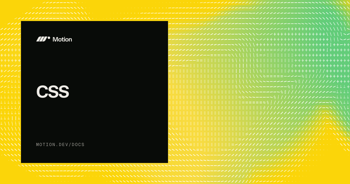CSS animation generation | CSS springs | Motion