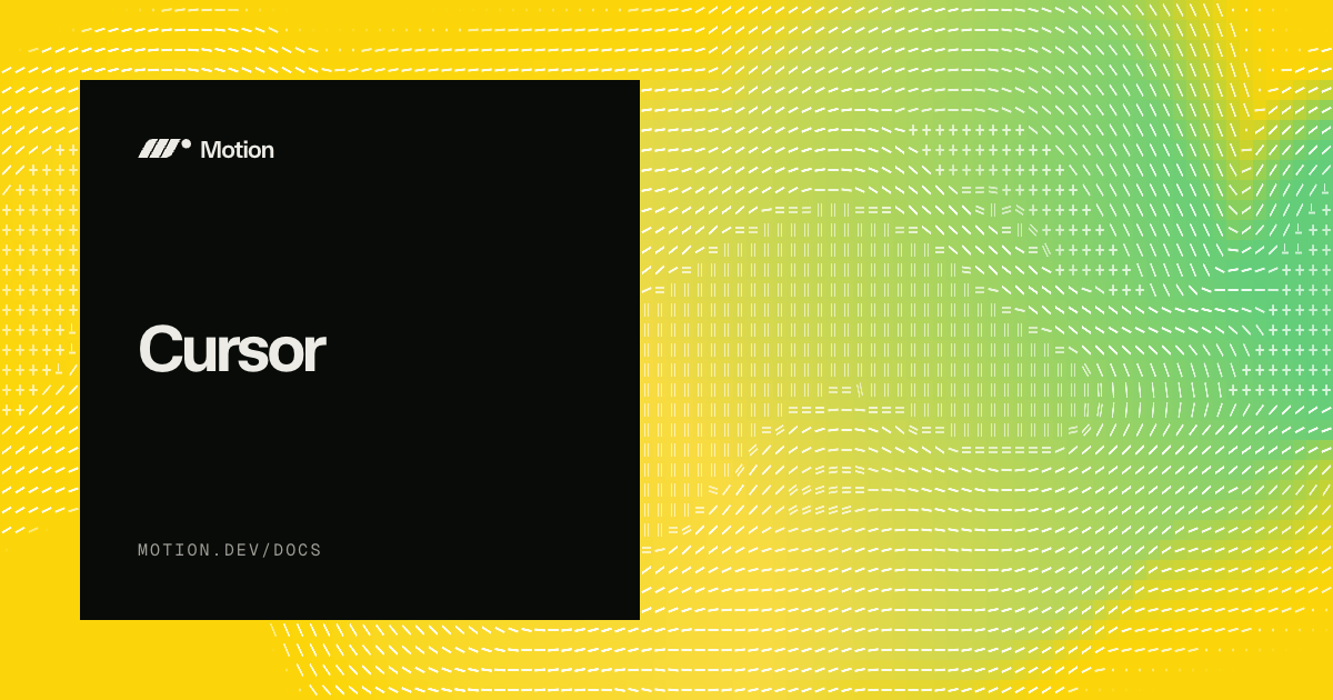 Custom cursor & follow-cursor animations | Motion for React