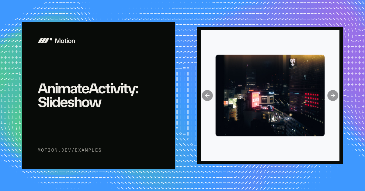 AnimateActivity: Slideshow example for React | Motion