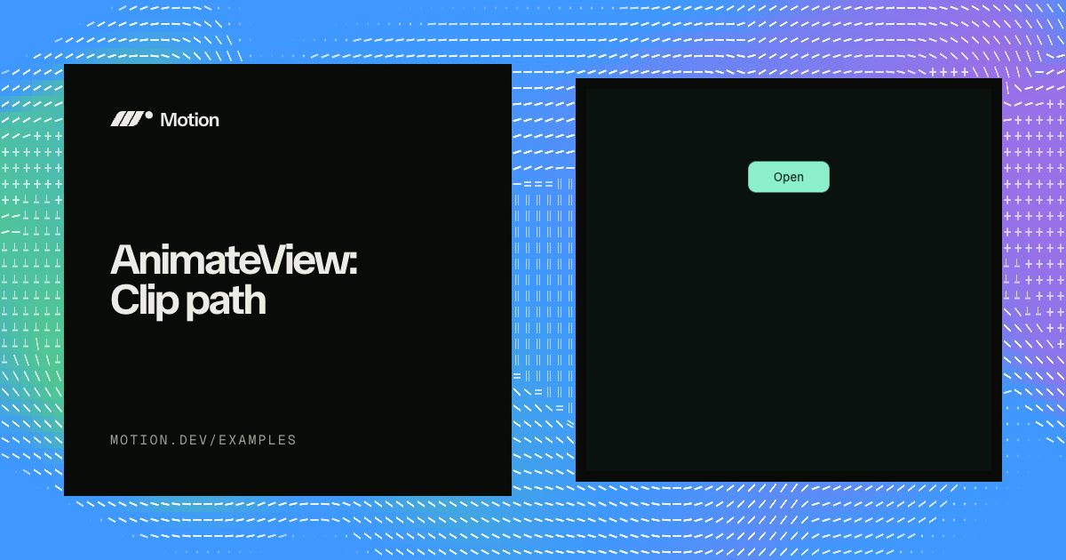 AnimateView: Clip path example for React | Motion