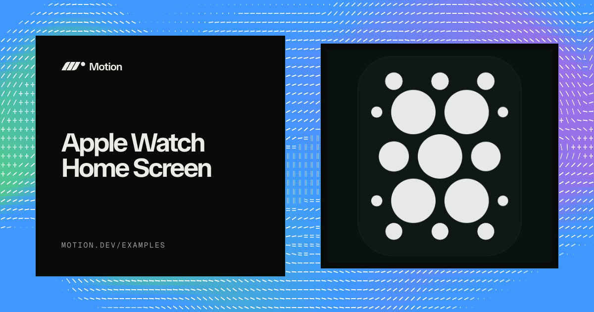 Apple Watch Home Screen example for React | Motion