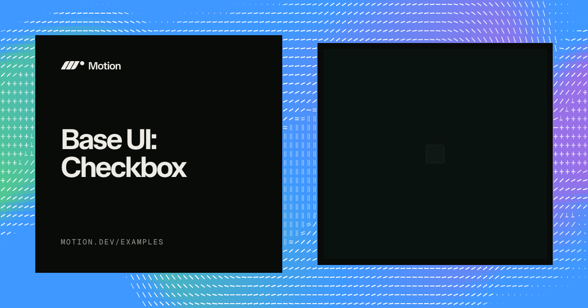 Base UI: Checkbox example for React | Motion