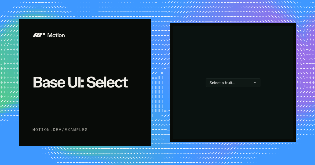 Base UI: Select example for React | Motion