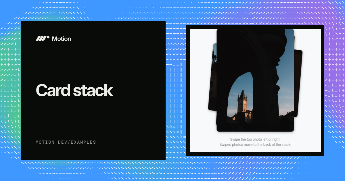 Card stack example & tutorial for React | Motion