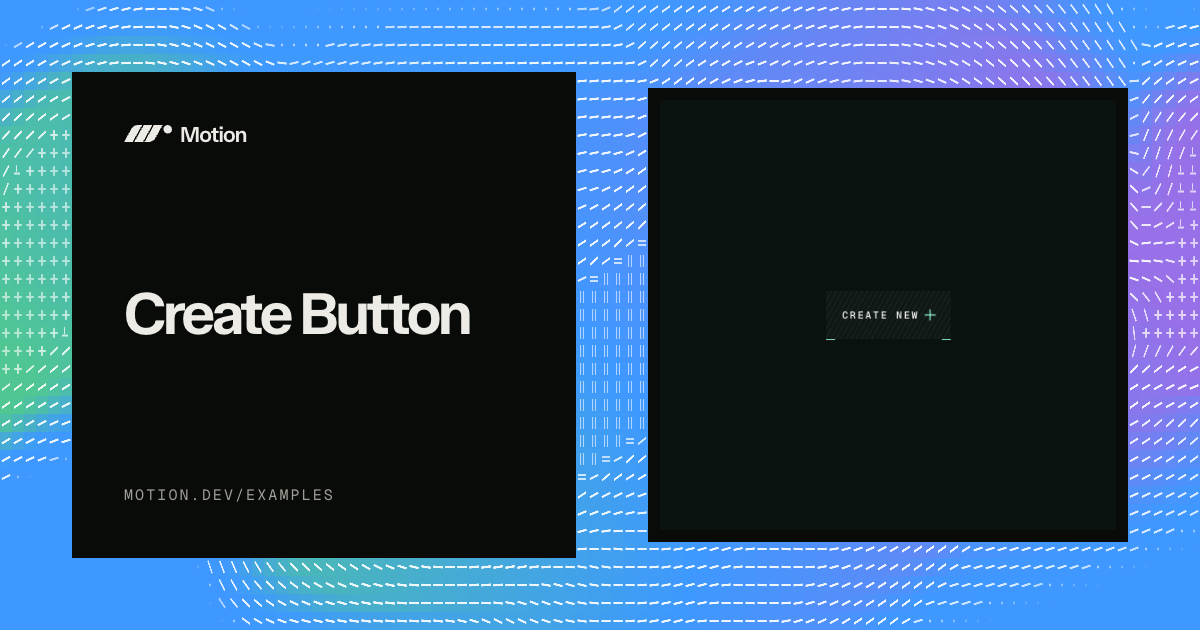 Create Button example for React | Motion