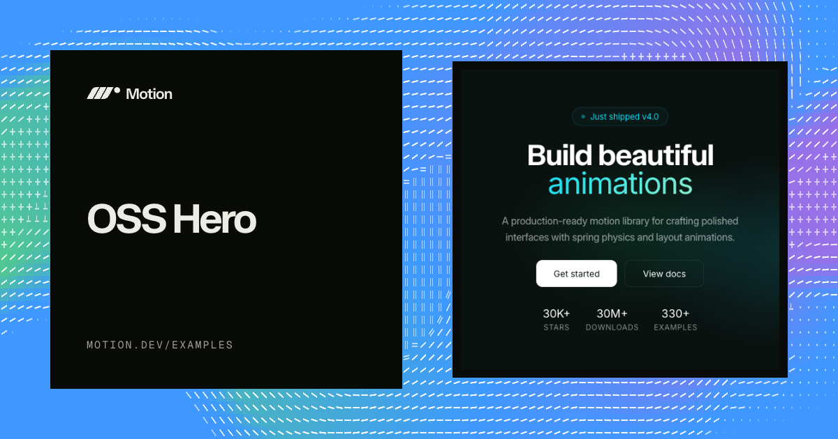 OSS Hero example for React | Motion
