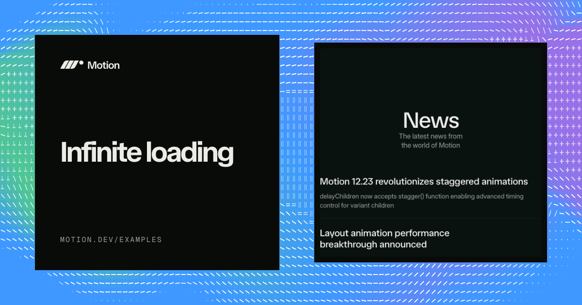 Infinite loading example & tutorial for React | Motion