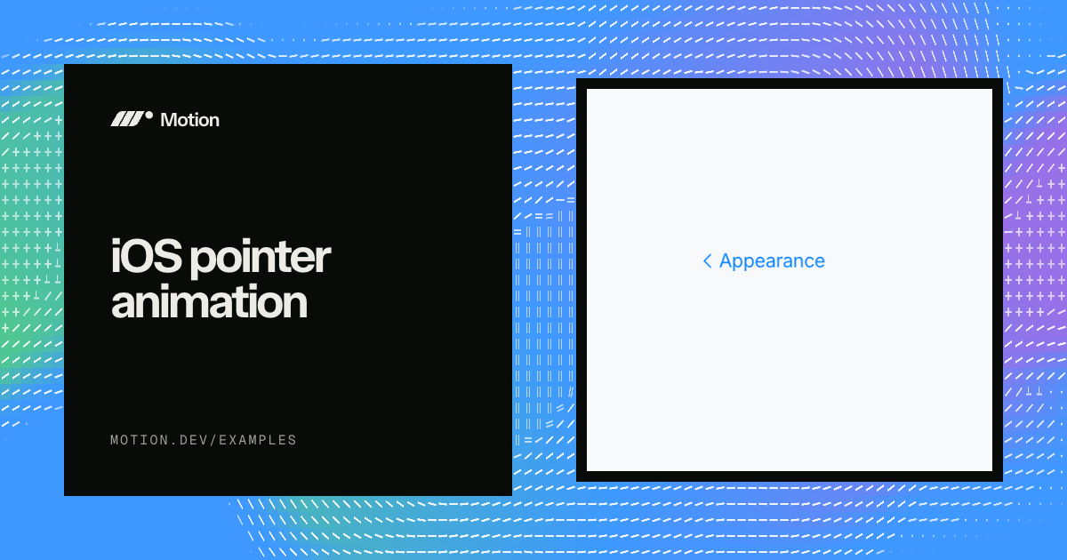 iOS pointer animation example for React | Motion