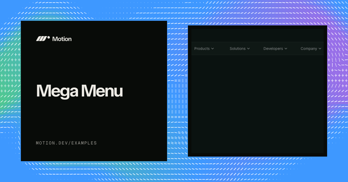 Mega Menu example for React | Motion