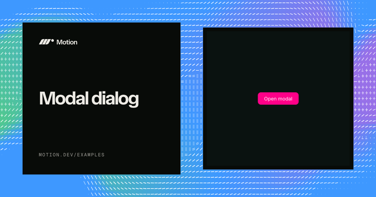 Modal dialog example for React | Motion