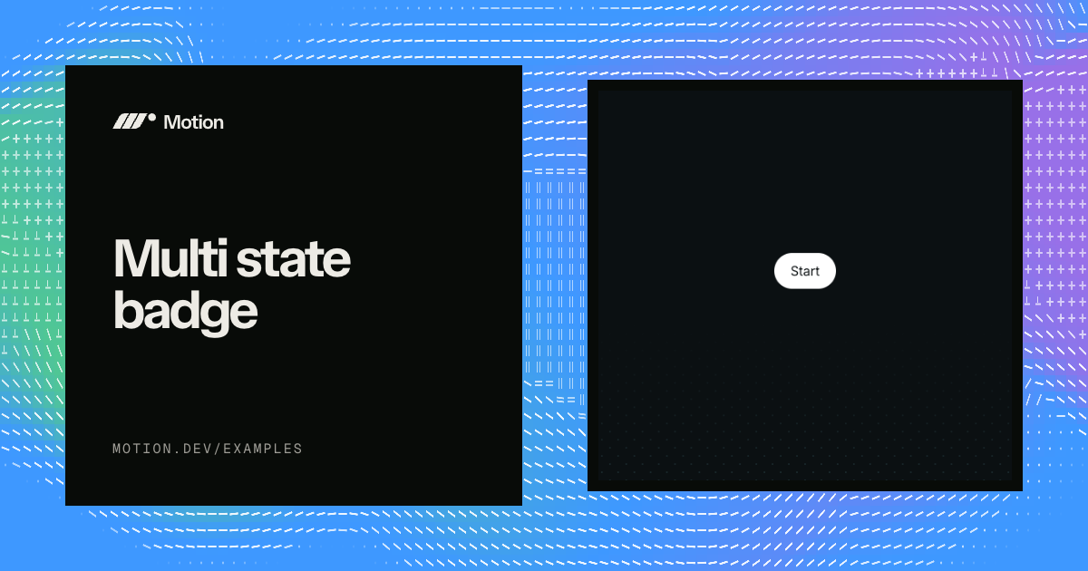 Multi state badge example & tutorial for React | Motion