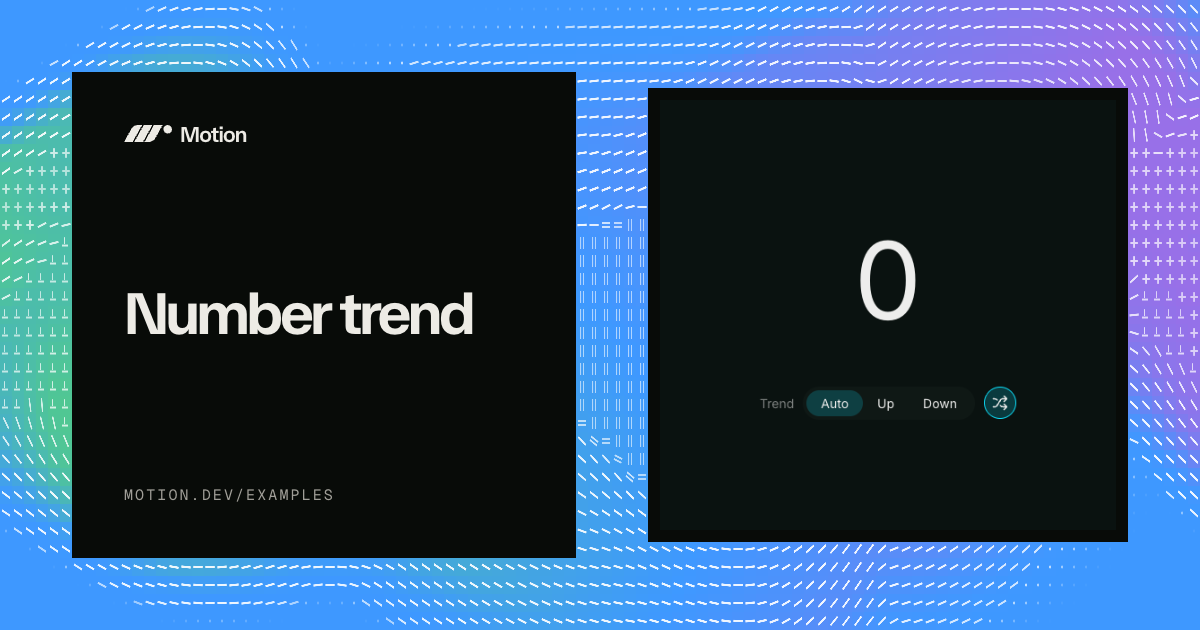 Number trend example for React | Motion