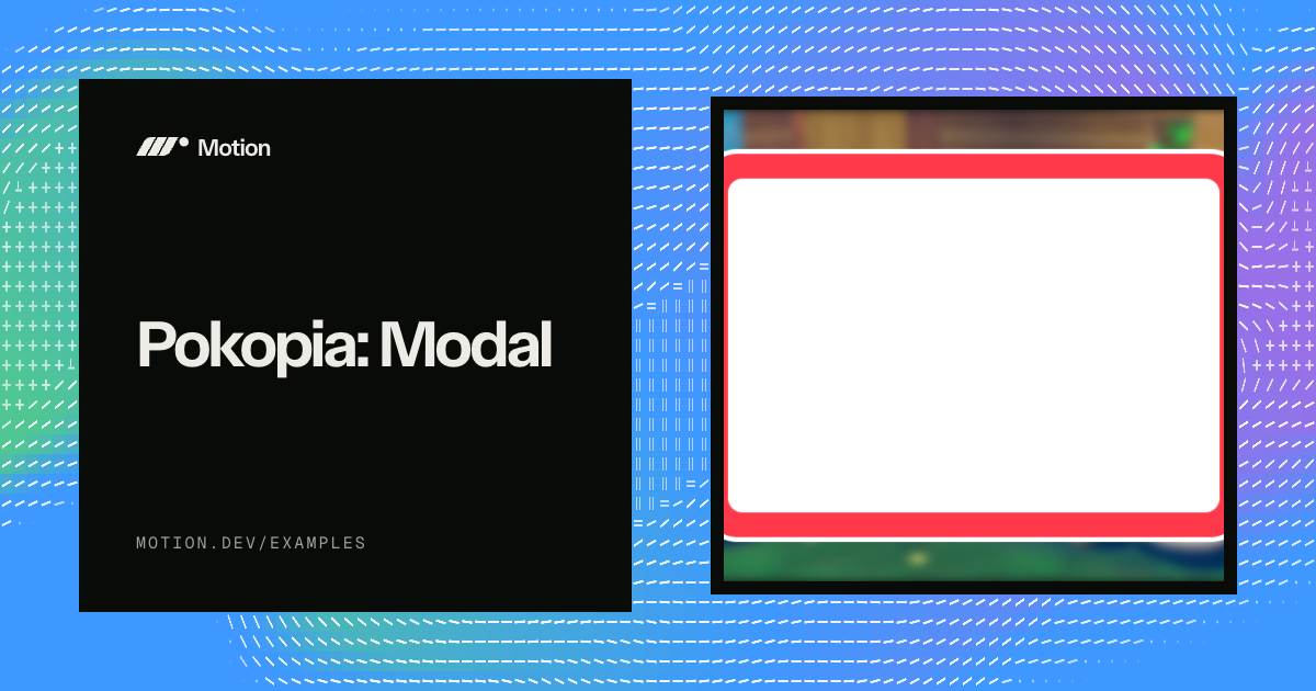 Pokopia: Modal example for React | Motion