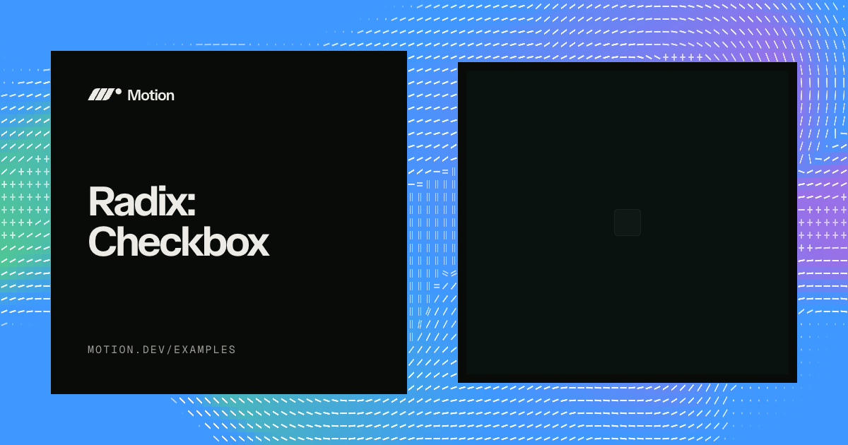 Radix: Checkbox example for React | Motion