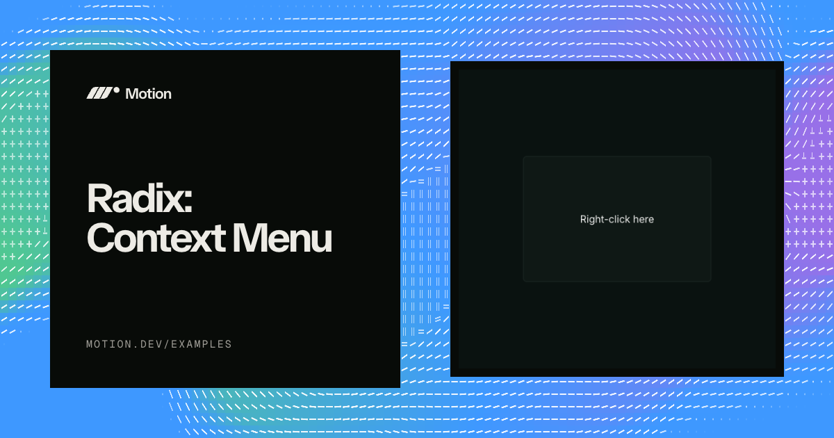 Radix: Context Menu example for React | Motion