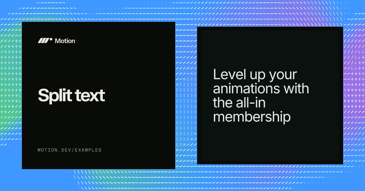 Split text example & tutorial for React | Motion