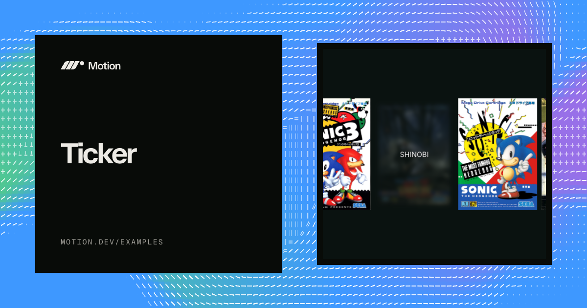 Ticker example for React | Motion